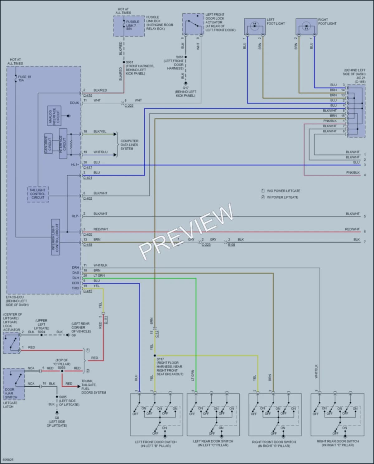 2018 Mitsubishi Outlander Interior Lights wiring diagram preview