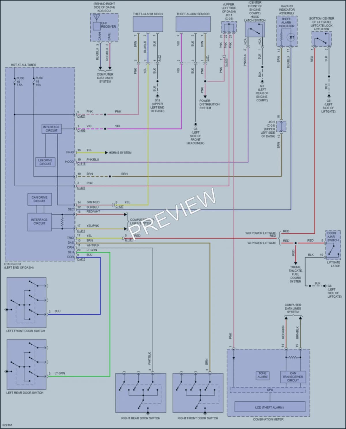 2018 Mitsubishi OutlanderPHEV Anti Theft wiring diagram preview