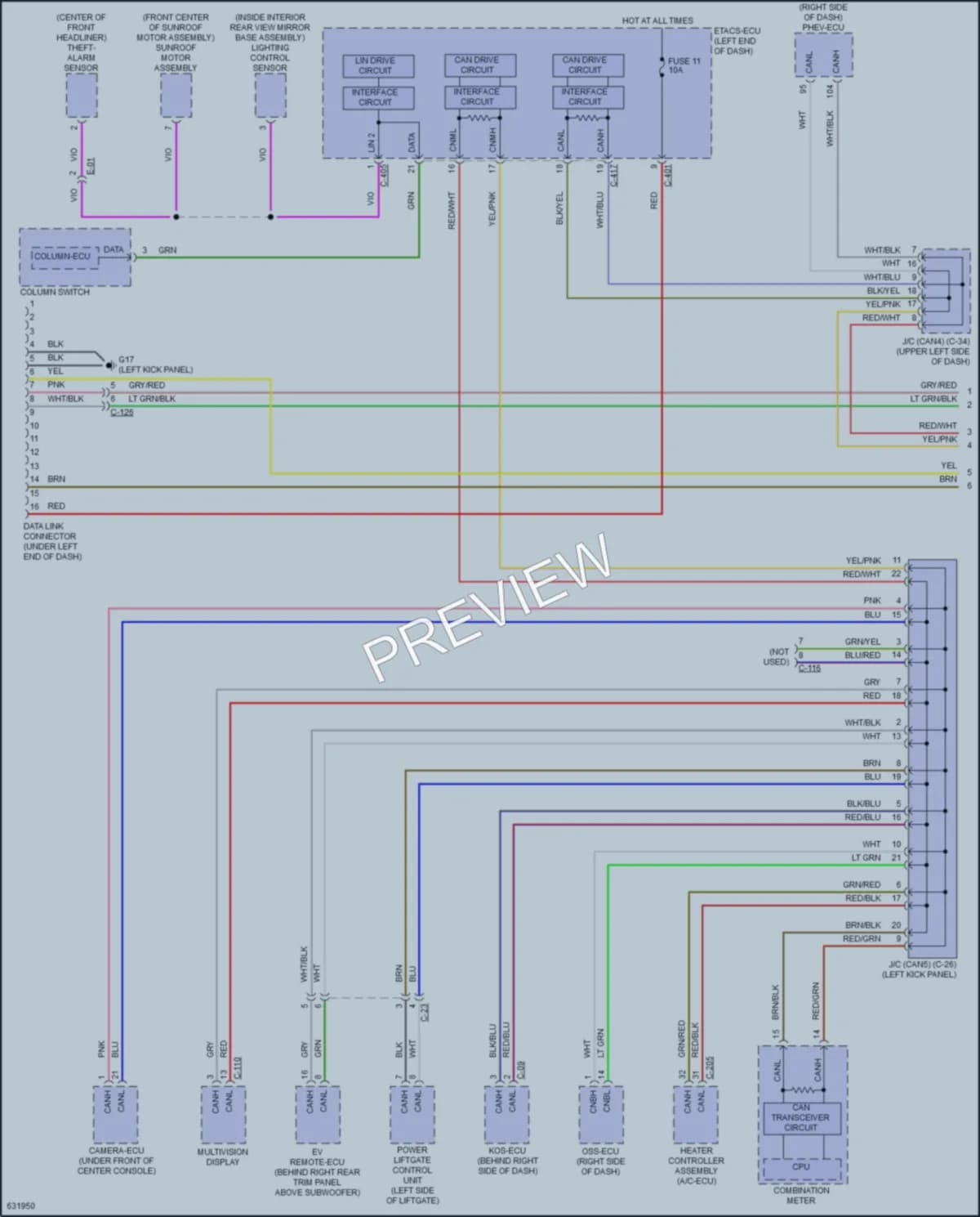 2018 Mitsubishi OutlanderPHEV Computer Data Lines wiring diagram preview