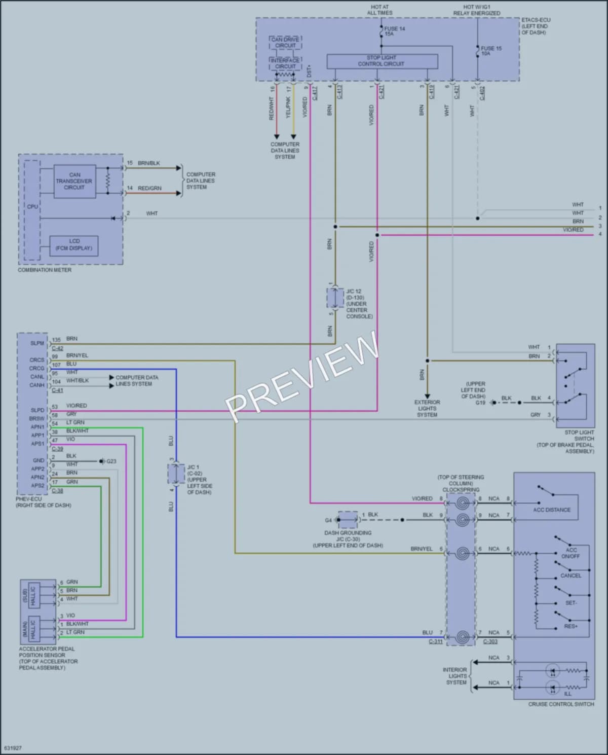 2018 Mitsubishi OutlanderPHEV Cruise Control wiring diagram preview