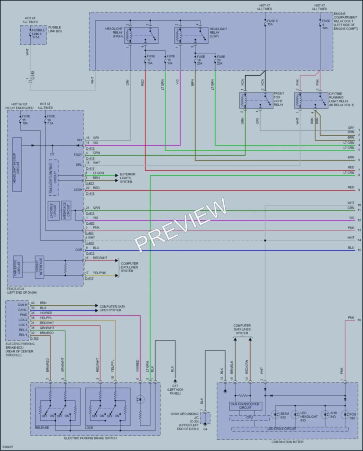 2018 Mitsubishi OutlanderPHEV Headlights wiring diagram preview