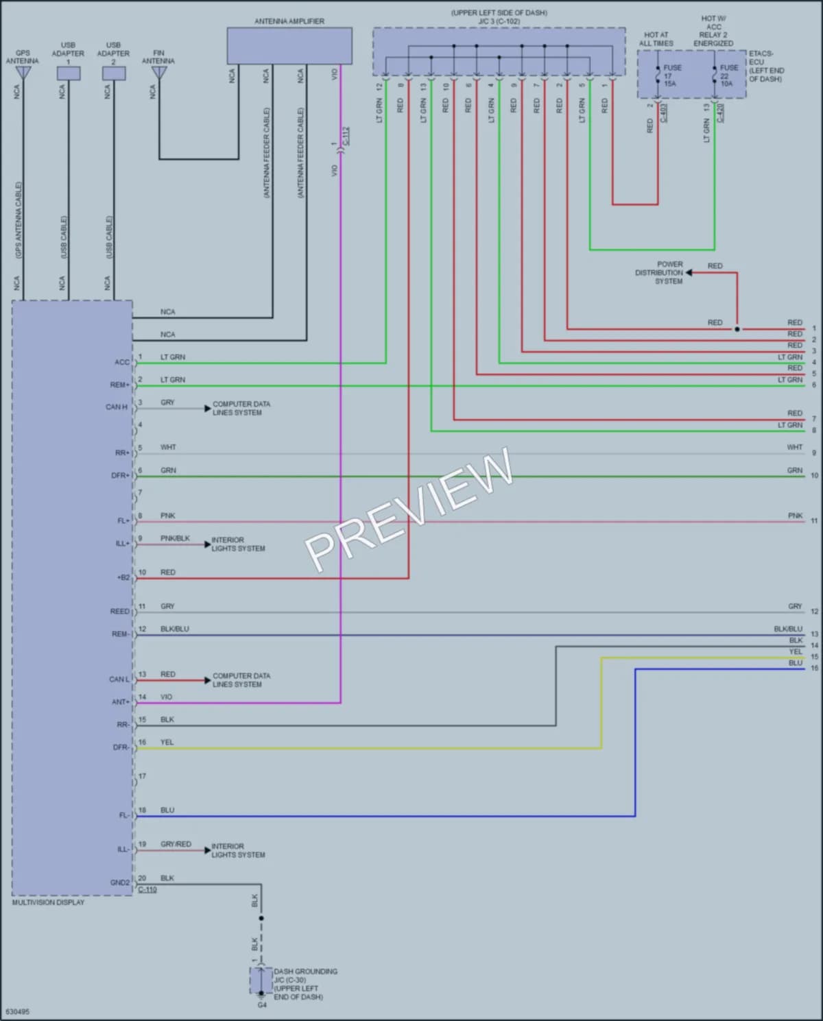 2018 Mitsubishi OutlanderPHEV Radio wiring diagram preview