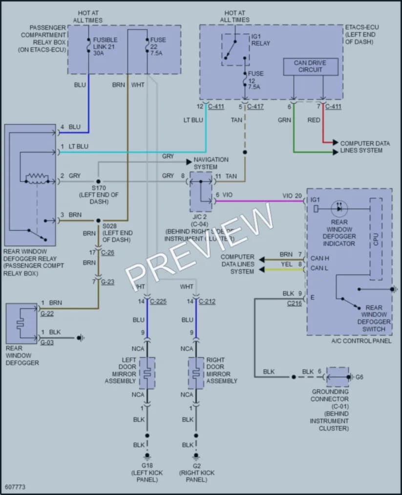 2018 Mitsubishi OutlanderSport Defoggers wiring diagram preview