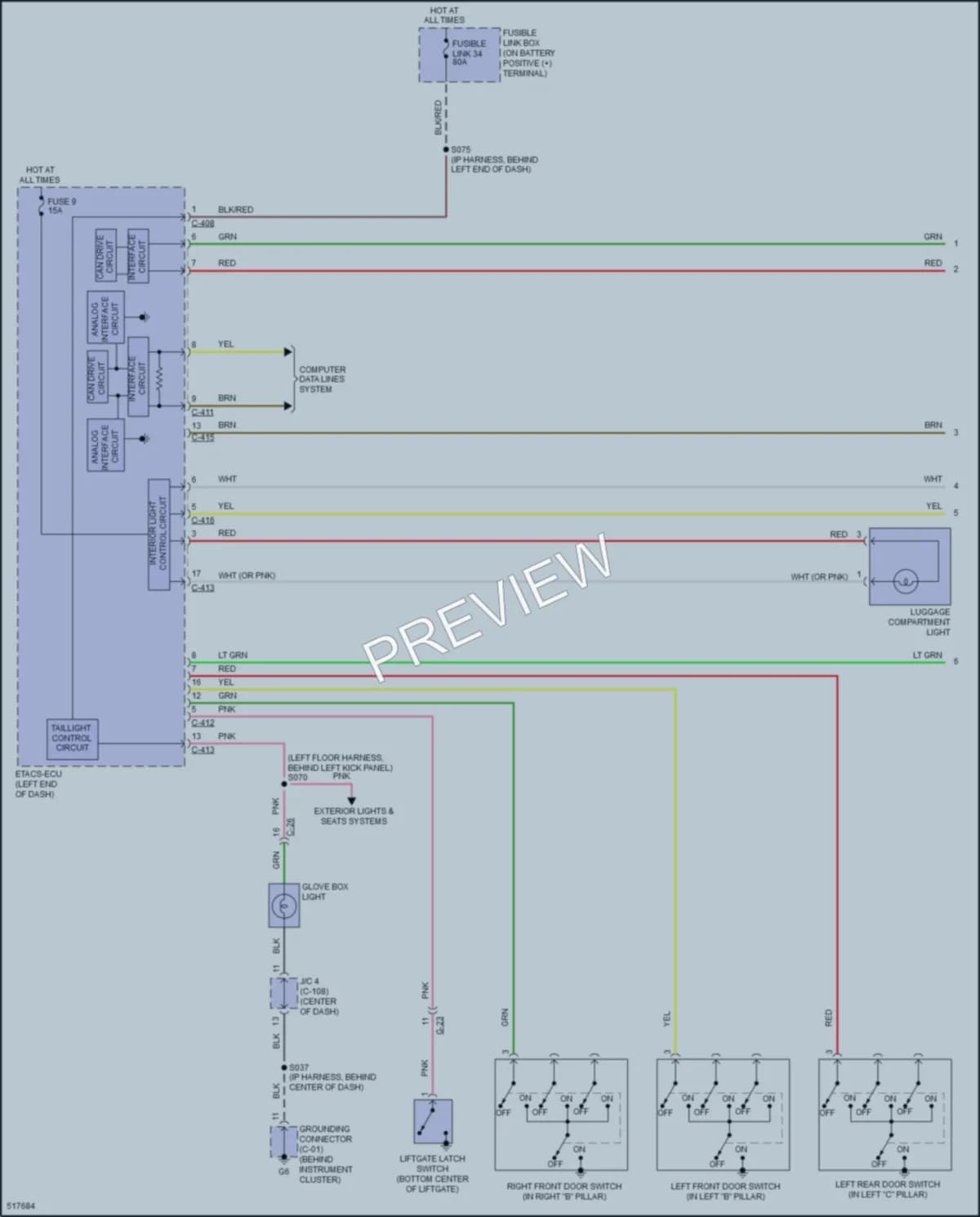 2018 Mitsubishi OutlanderSport Interior Lights wiring diagram preview
