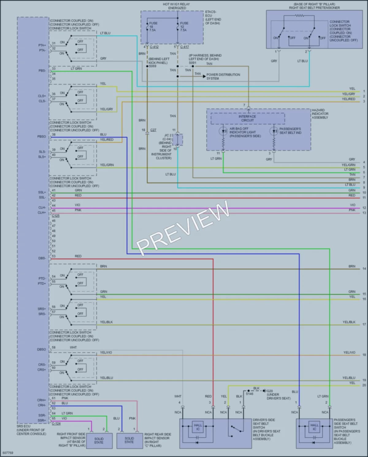 2018 Mitsubishi OutlanderSport Supplemental Restraints wiring diagram preview