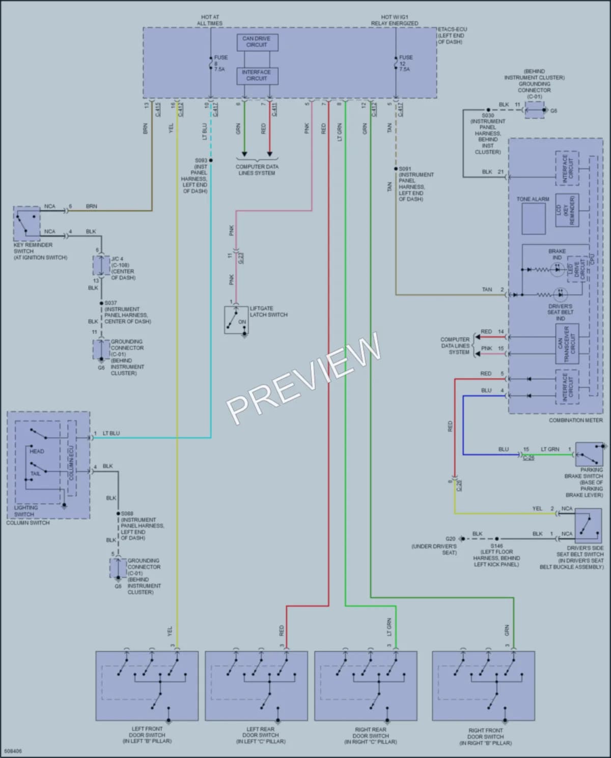 2018 Mitsubishi OutlanderSport Warning Systems wiring diagram preview
