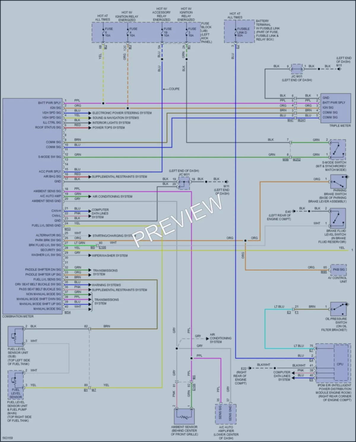2018 Nissan 370Z Instrument Cluster wiring diagram preview