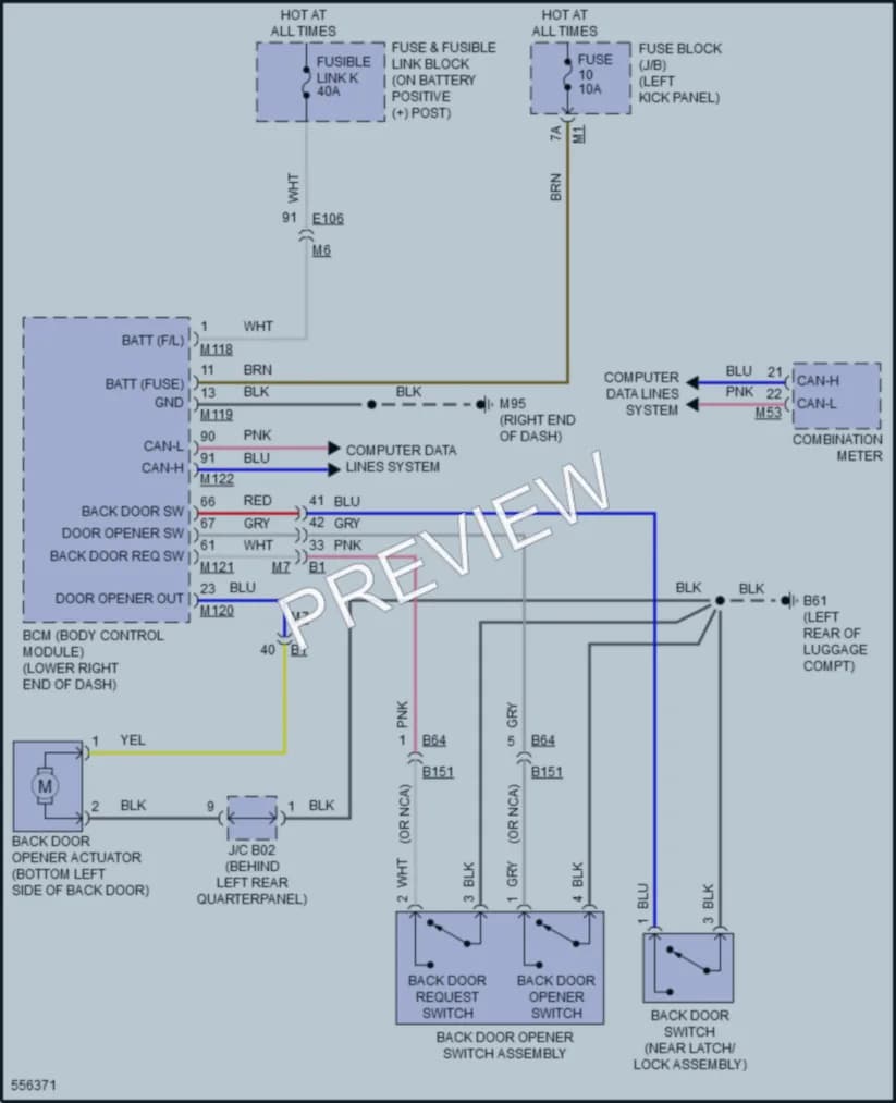 2018 Nissan 370Z Trunk Tailgate Fuel Door wiring diagram preview