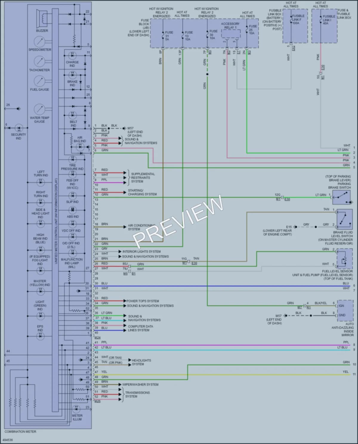 2018 Nissan Altima Instrument Cluster wiring diagram preview
