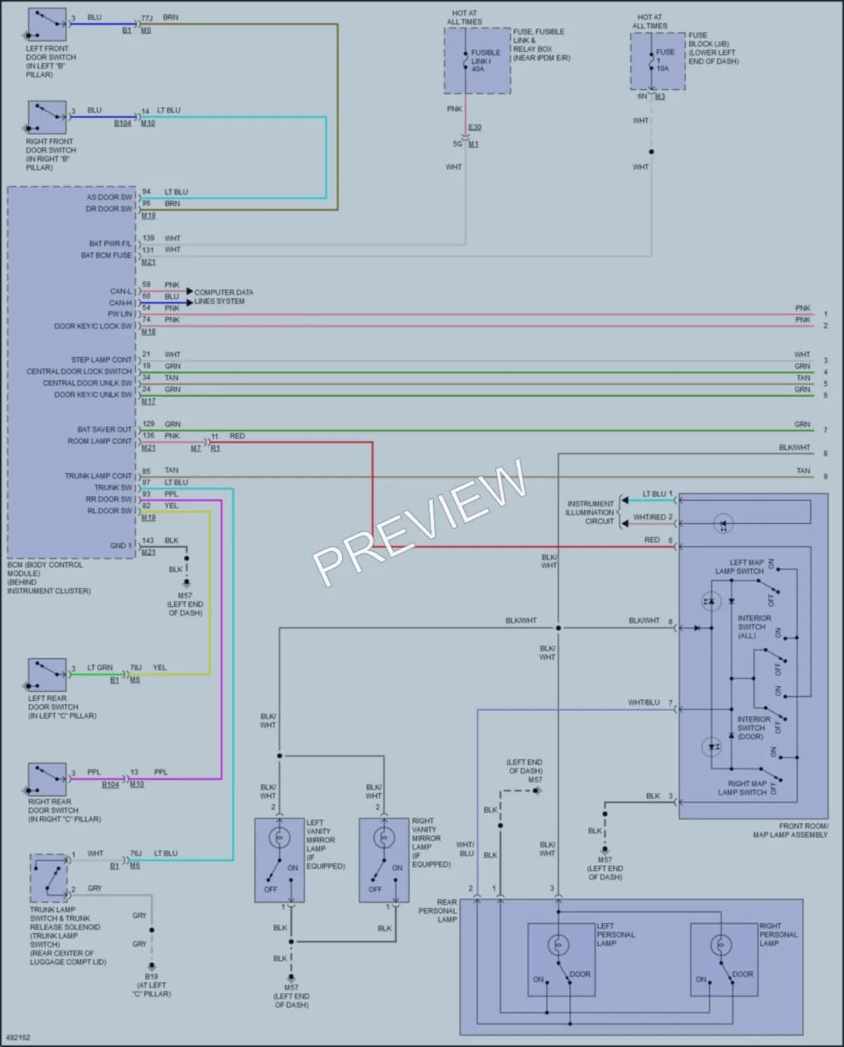 2018 Nissan Altima Interior Lights wiring diagram preview