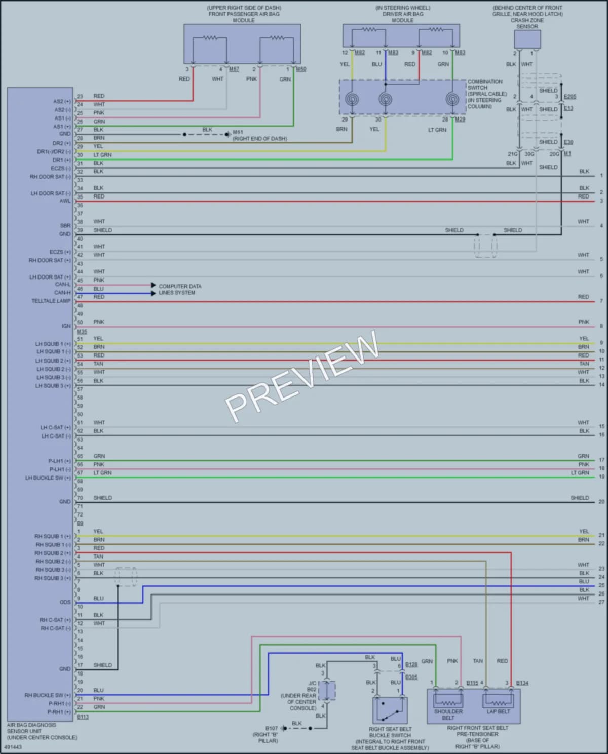 2018 Nissan Altima Supplemental Restraints wiring diagram preview