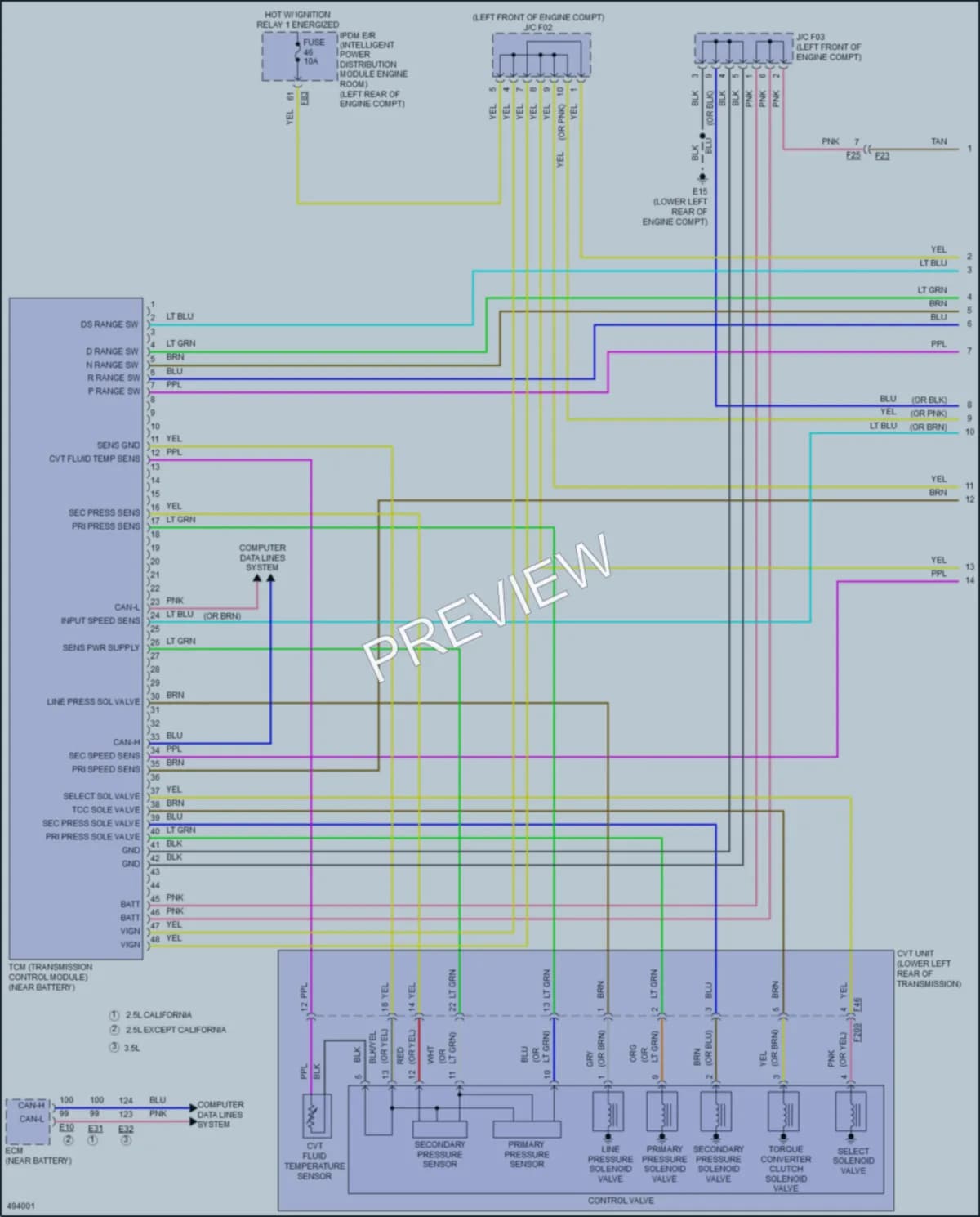 2018 Nissan Altima Transmission wiring diagram preview