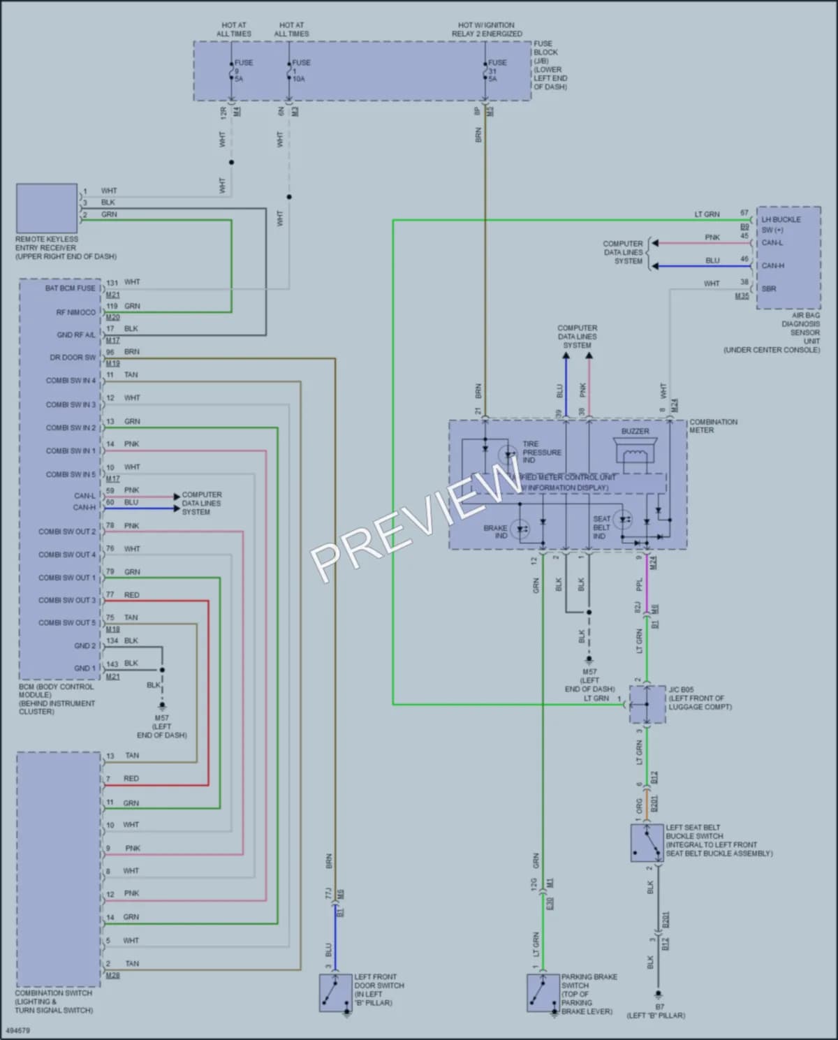 2018 Nissan Altima Warning Systems wiring diagram preview