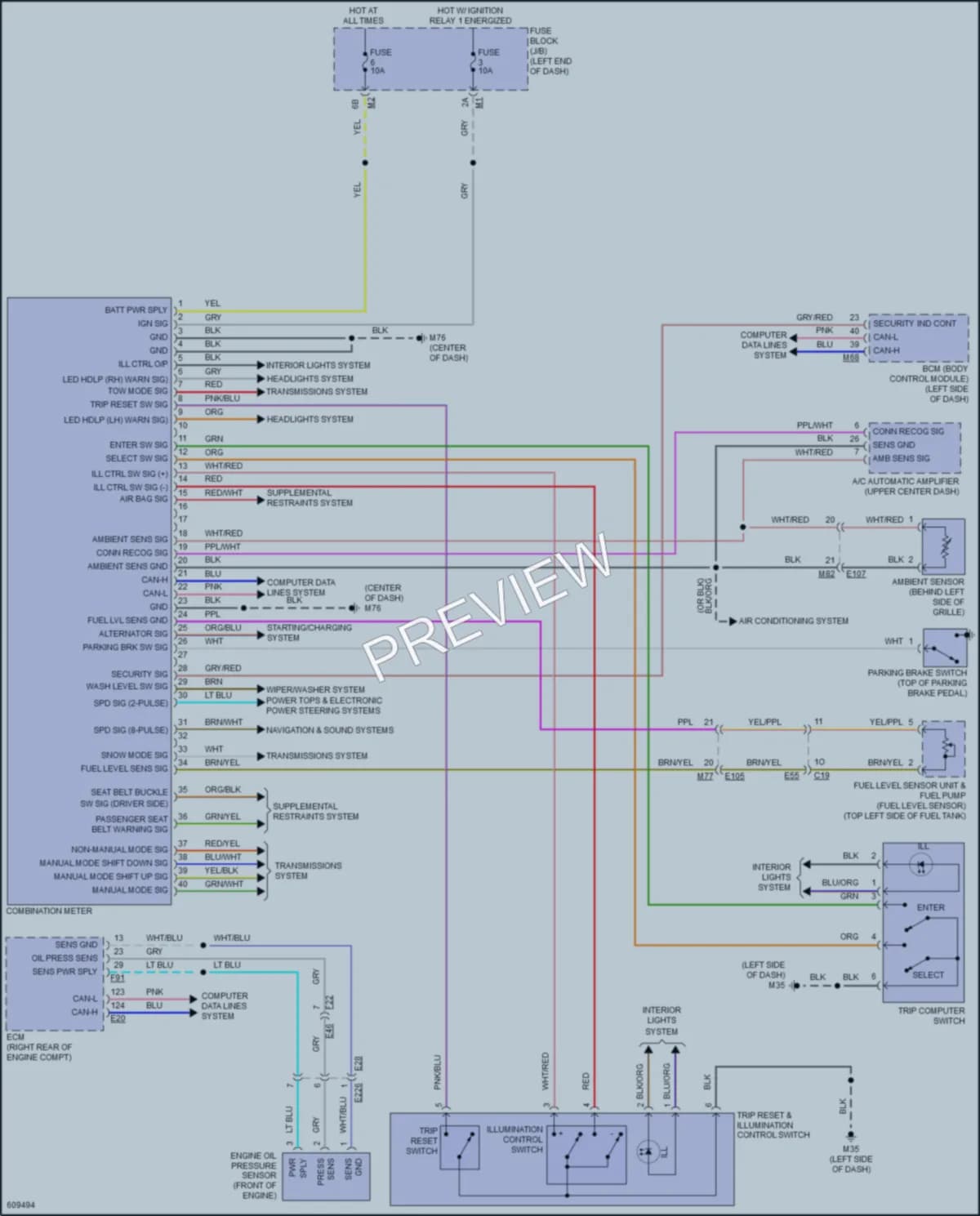 2018 Nissan Armada Instrument Cluster wiring diagram preview