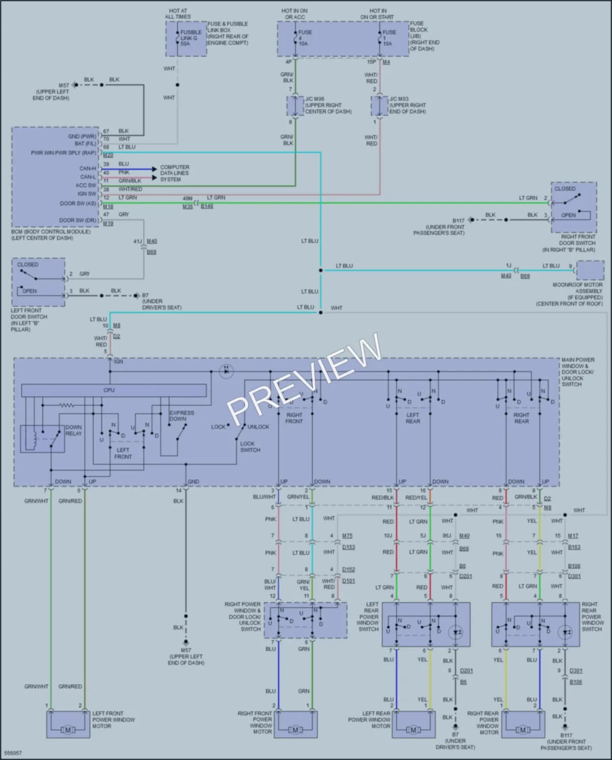 2018 Nissan Frontier Power Windows wiring diagram preview