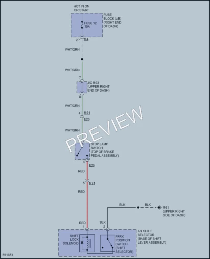 2018 Nissan Frontier Shift Interlock wiring diagram preview