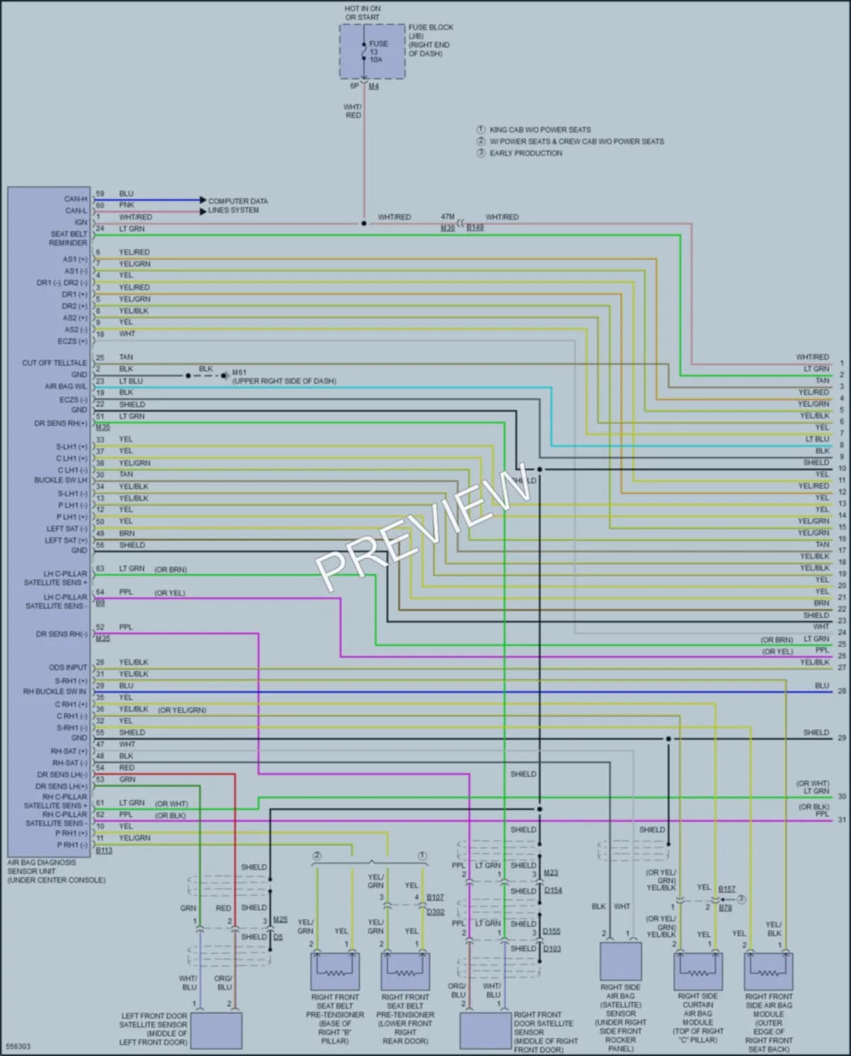 2018 Nissan Frontier Supplemental Restraints wiring diagram preview