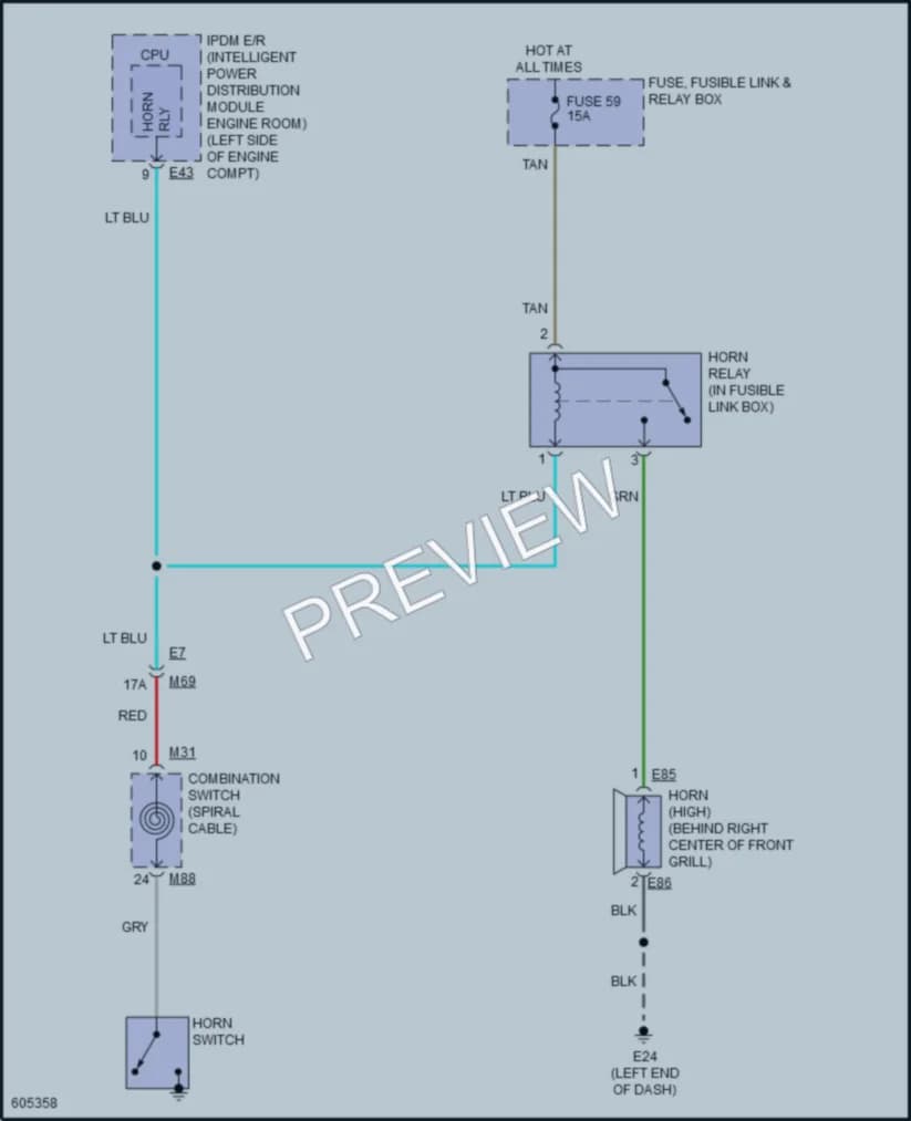 2018 Nissan Kicks Horn wiring diagram preview