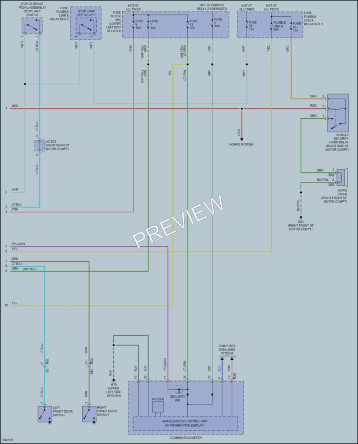 2018 Nissan LEAF Anti Theft wiring diagram preview