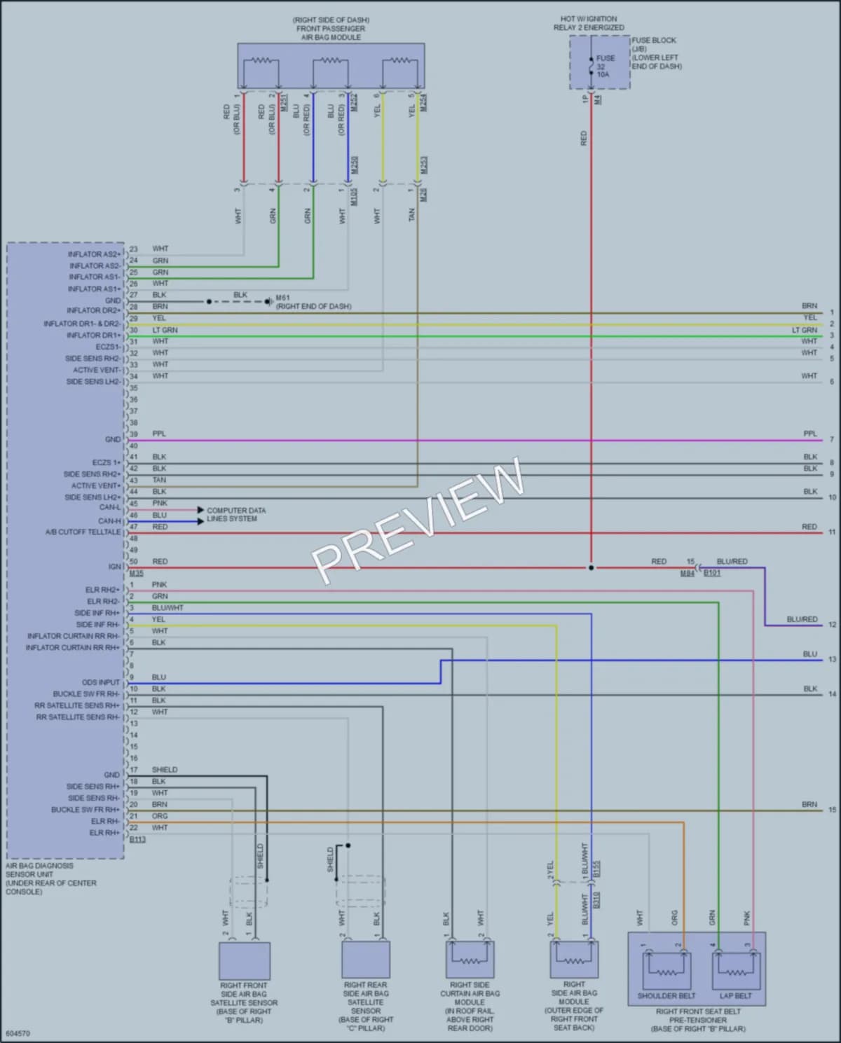 2018 Nissan Murano Supplemental Restraints wiring diagram preview