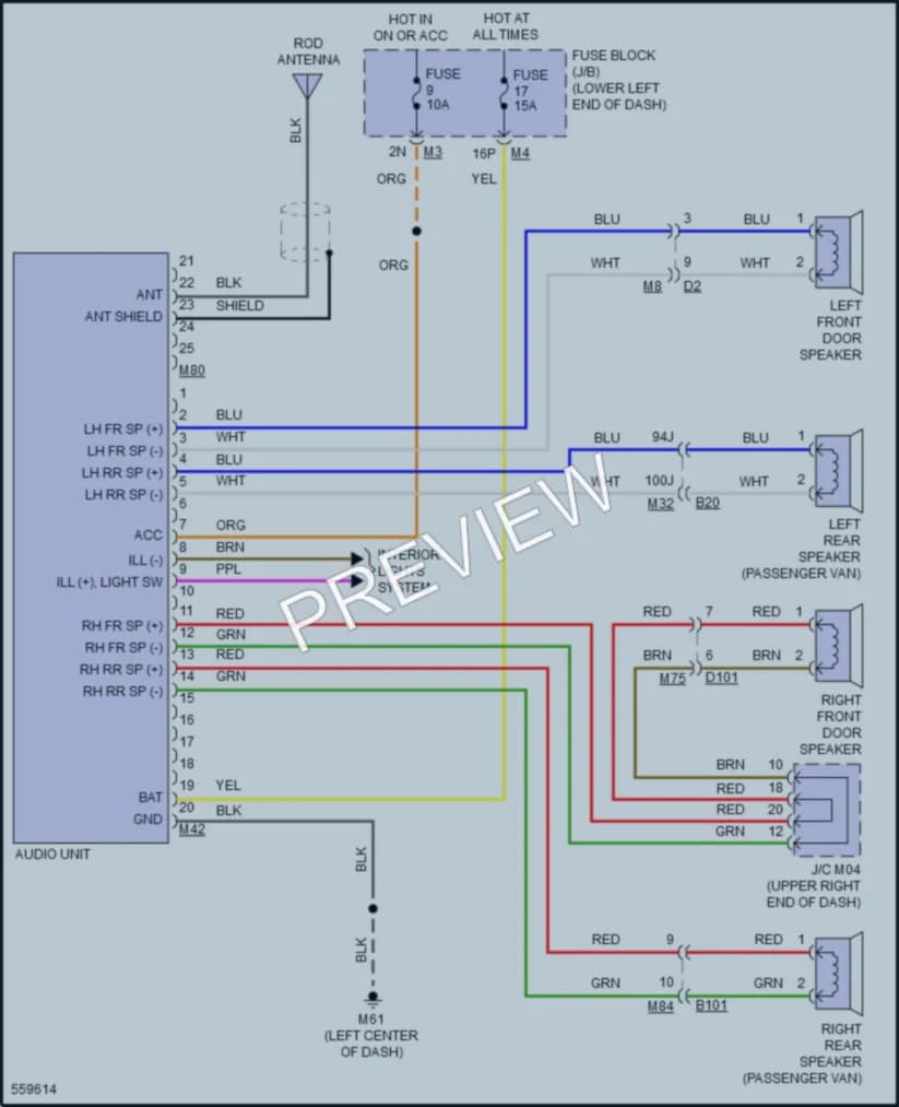 2018 Nissan NV1500 Radio wiring diagram preview