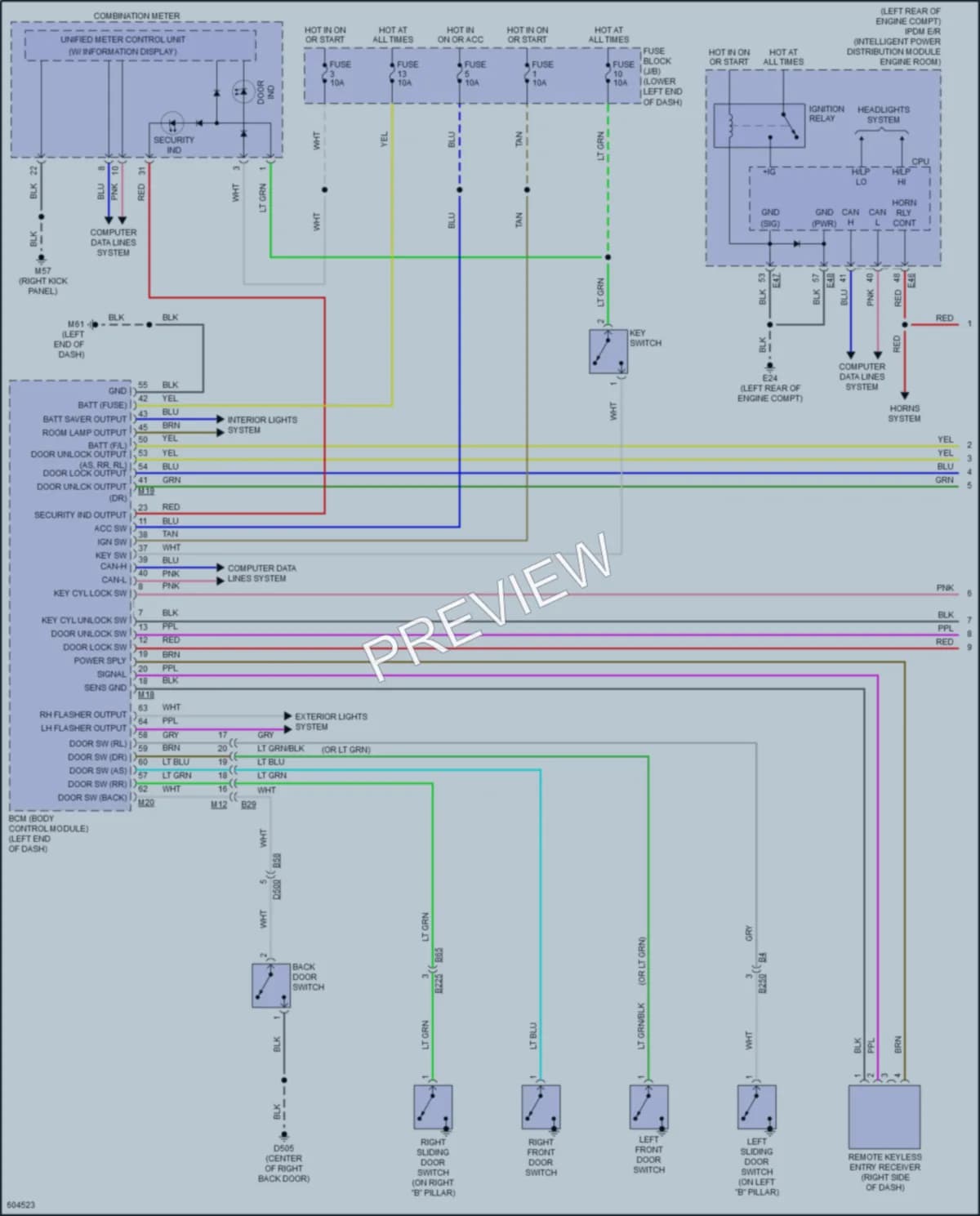2018 Nissan NV200 Anti Theft wiring diagram preview
