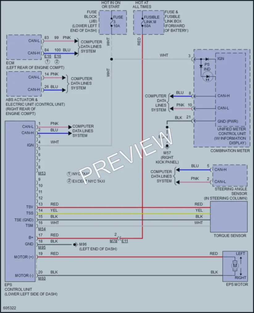 2018 Nissan NV200 Electronic Power Steering wiring diagram preview