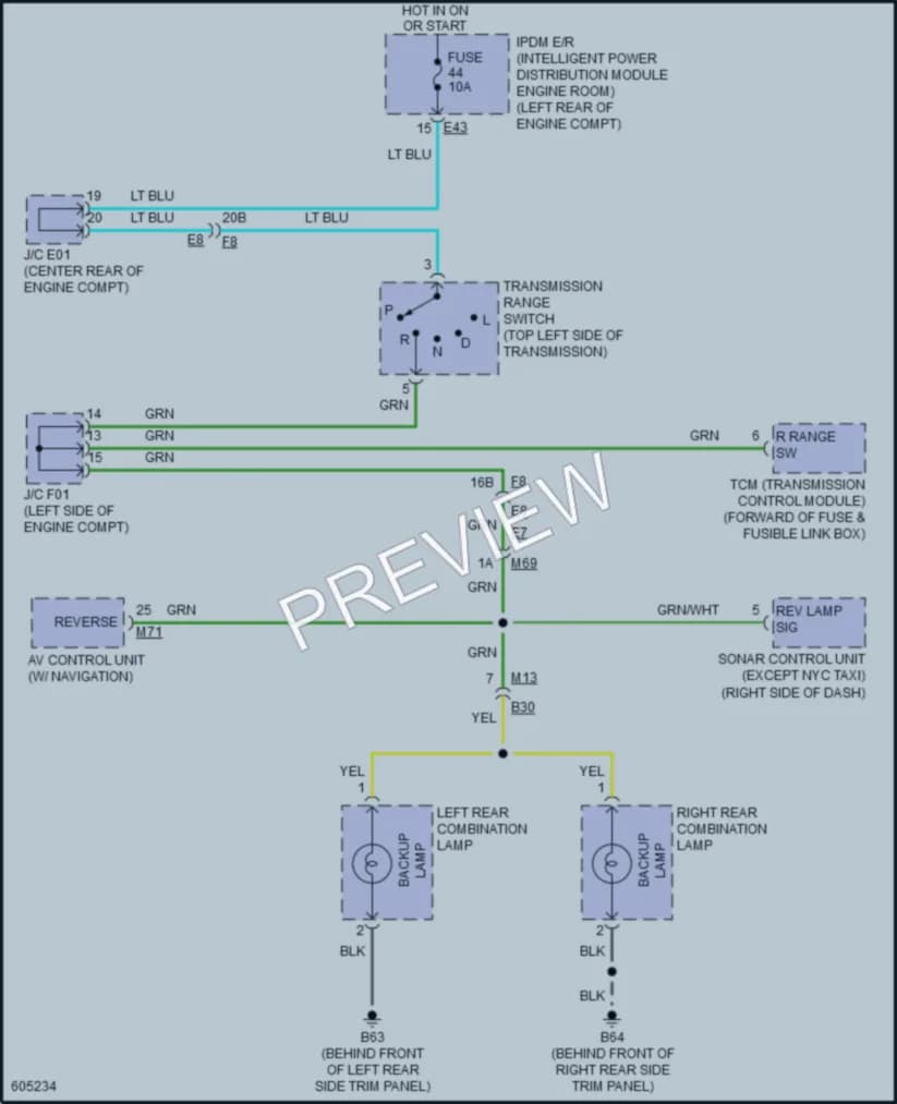 2018 Nissan NV200 Exterior Lights wiring diagram preview