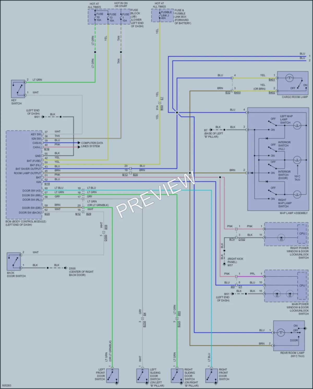 2018 Nissan NV200 Interior Lights wiring diagram preview