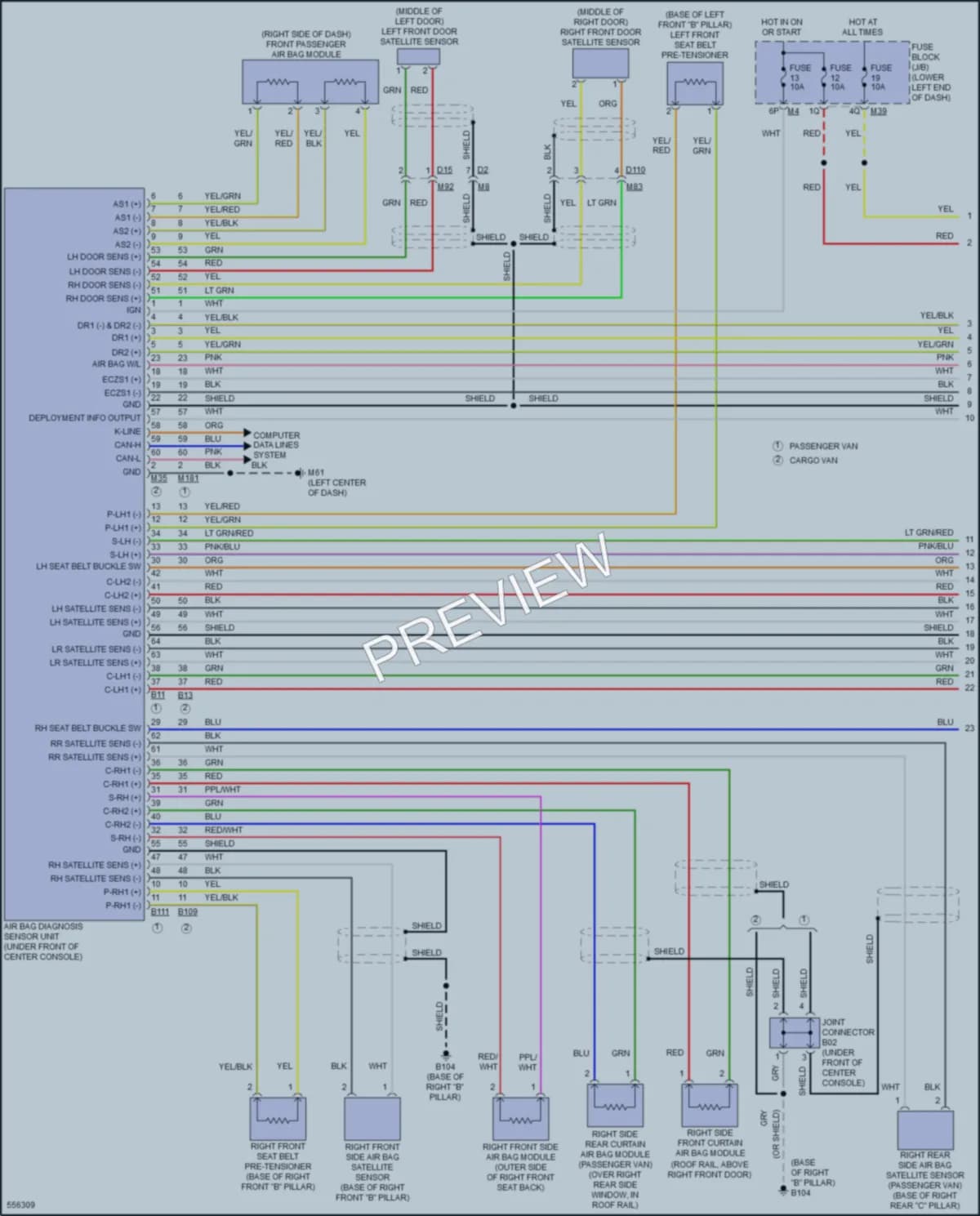2018 Nissan NV2500HD Supplemental Restraints wiring diagram preview