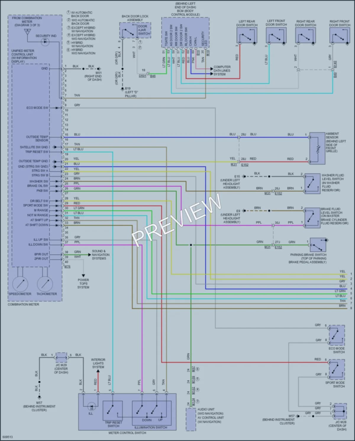2018 Nissan Rogue Instrument Cluster wiring diagram preview