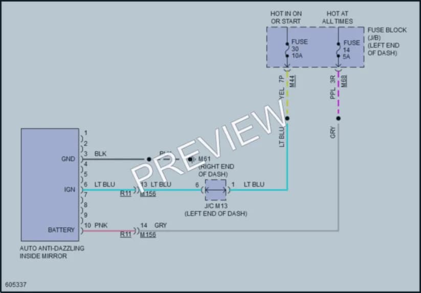 2018 Nissan Rogue Power Mirrors wiring diagram preview