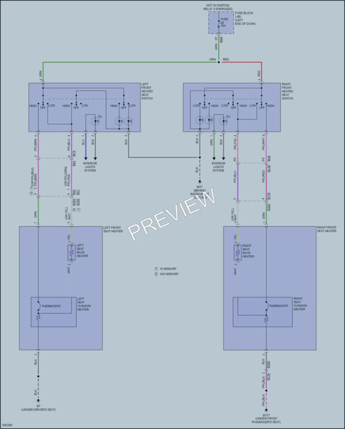 2018 Nissan Rogue Power Seats wiring diagram preview