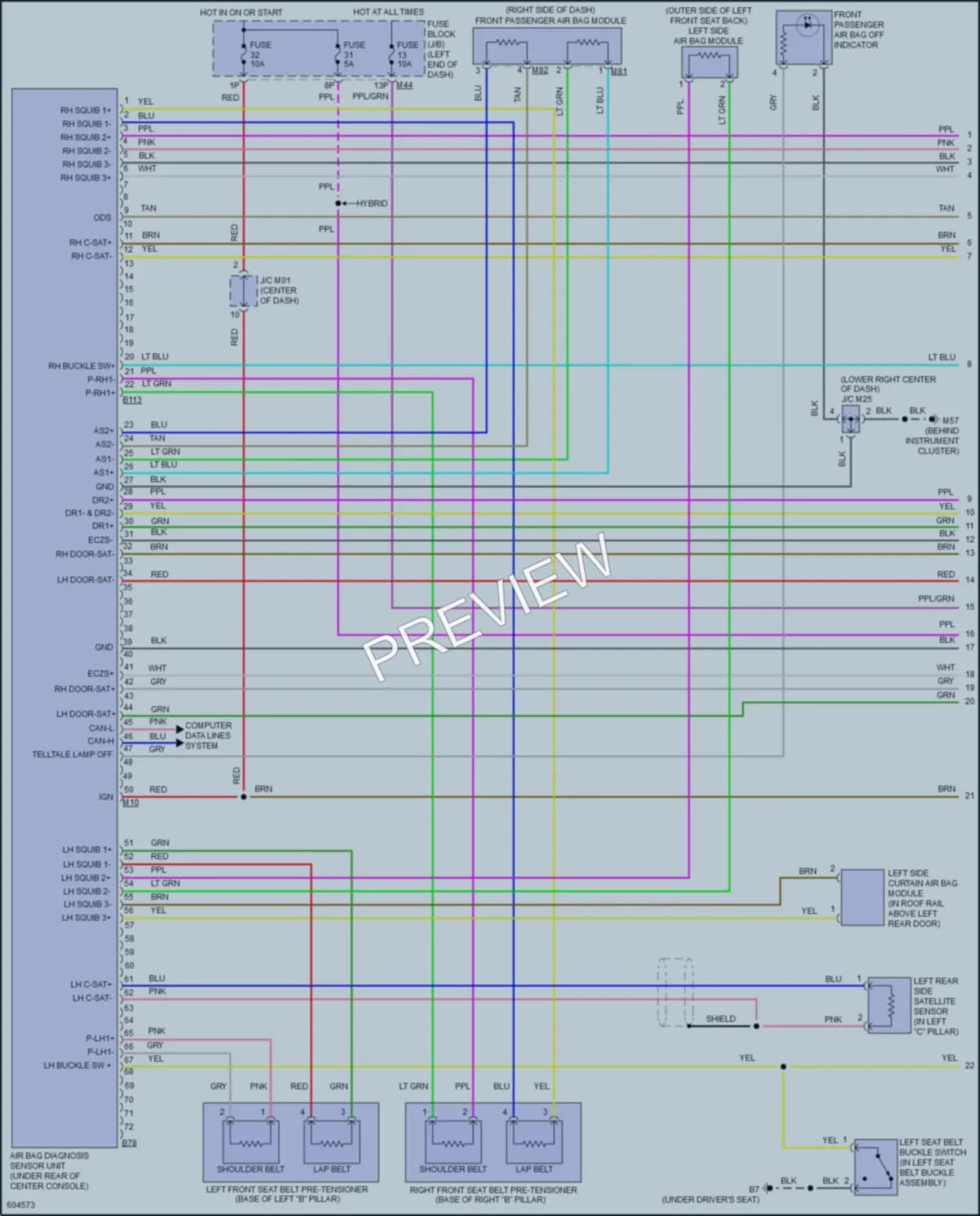 2018 Nissan Rogue Supplemental Restraints wiring diagram preview