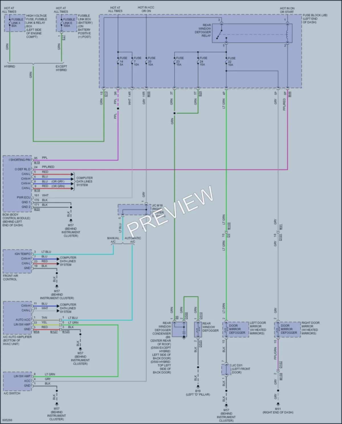 2018 Nissan RogueHybrid Defoggers wiring diagram preview