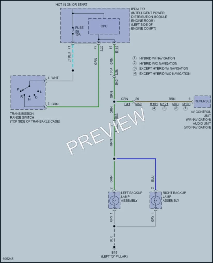 2018 Nissan RogueHybrid Exterior Lights wiring diagram preview