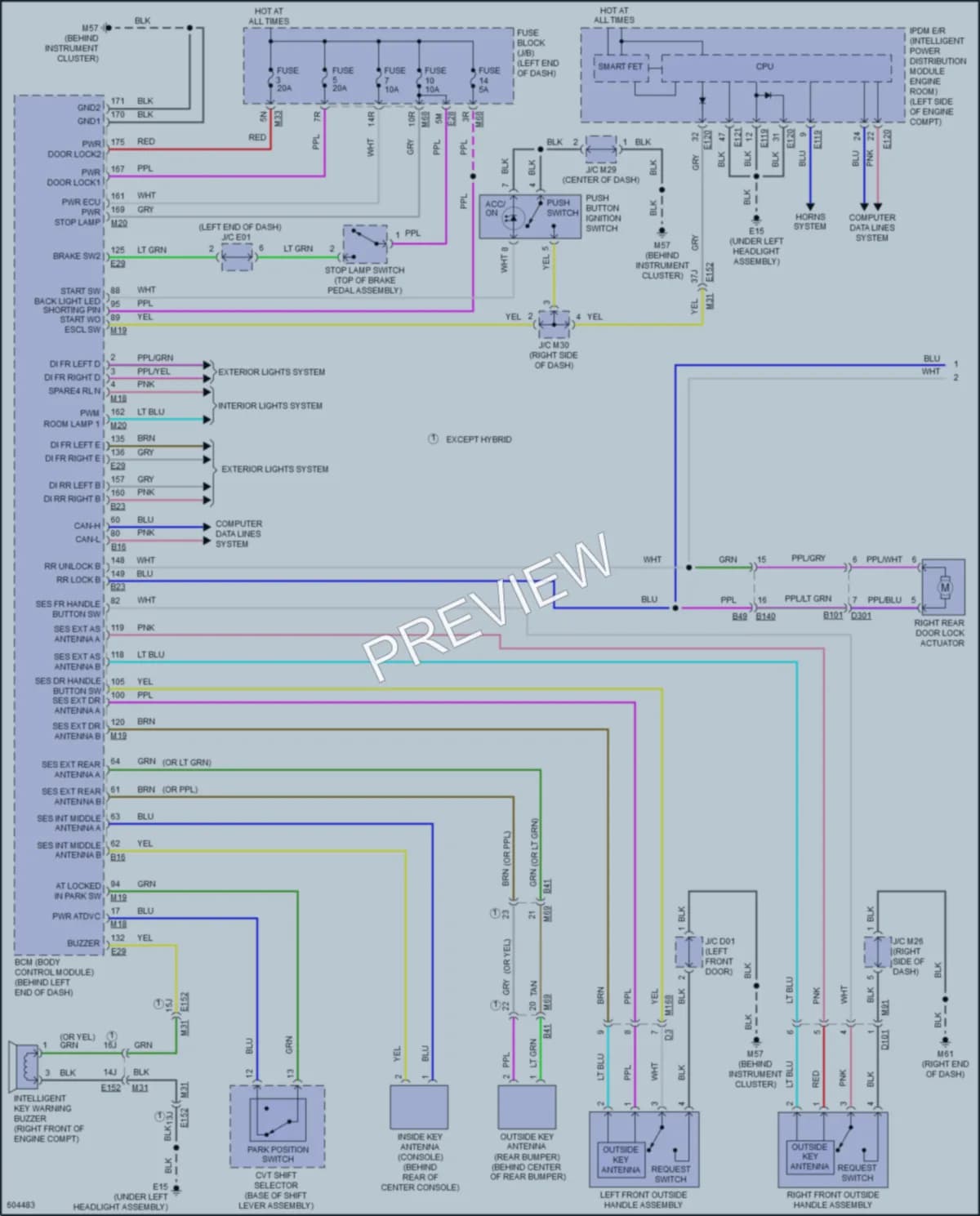 2018 Nissan RogueHybrid Power Door Locks wiring diagram preview