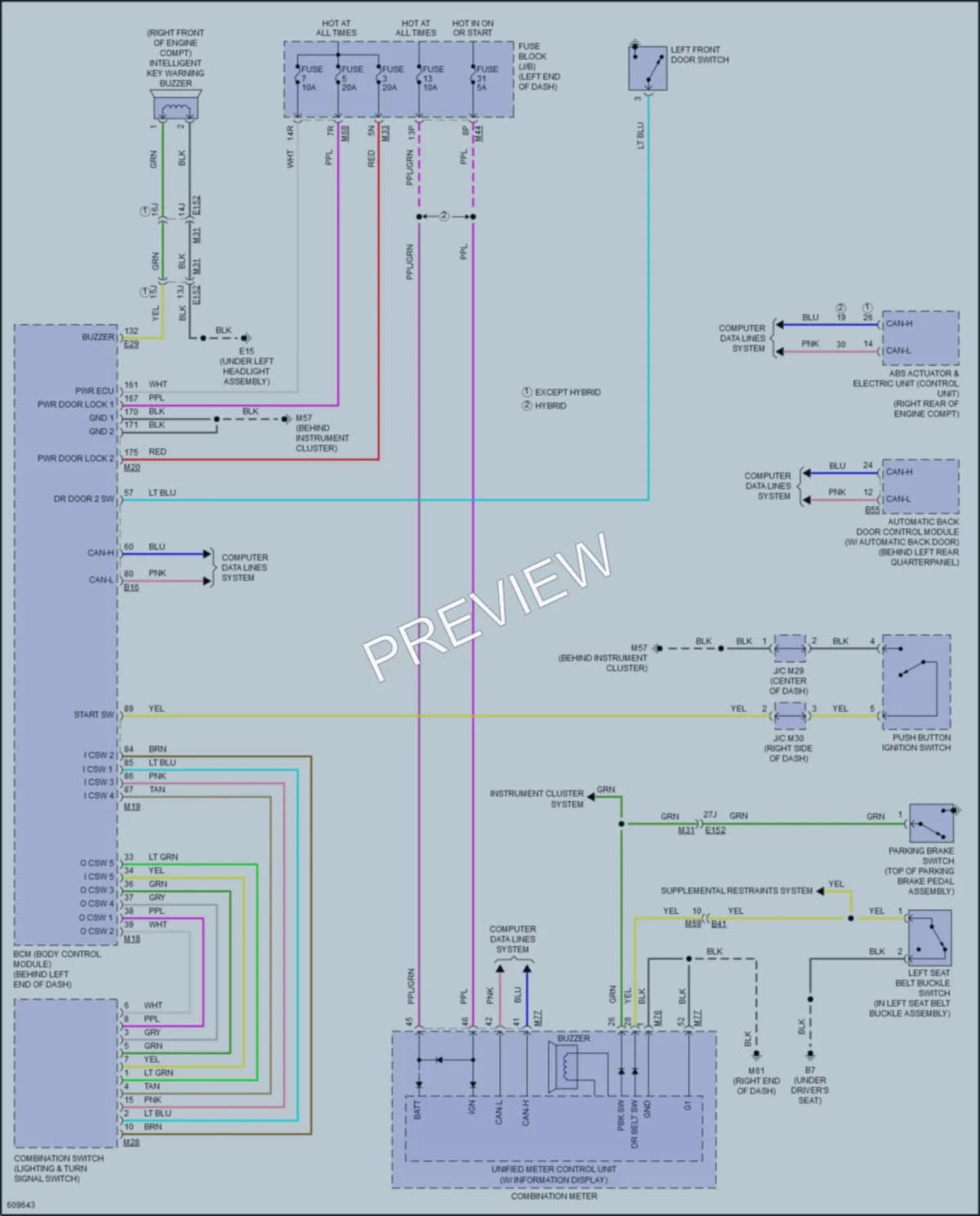 2018 Nissan RogueHybrid Warning Systems wiring diagram preview