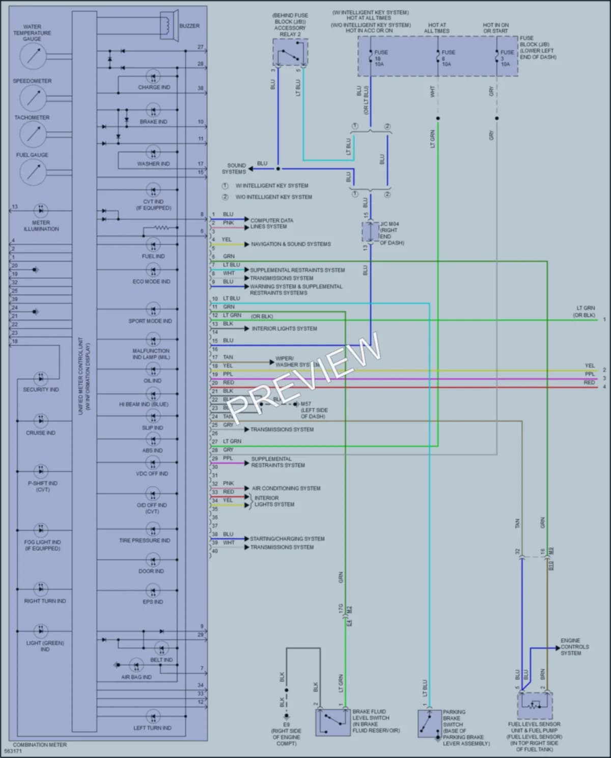 2018 Nissan Sentra Instrument Cluster wiring diagram preview