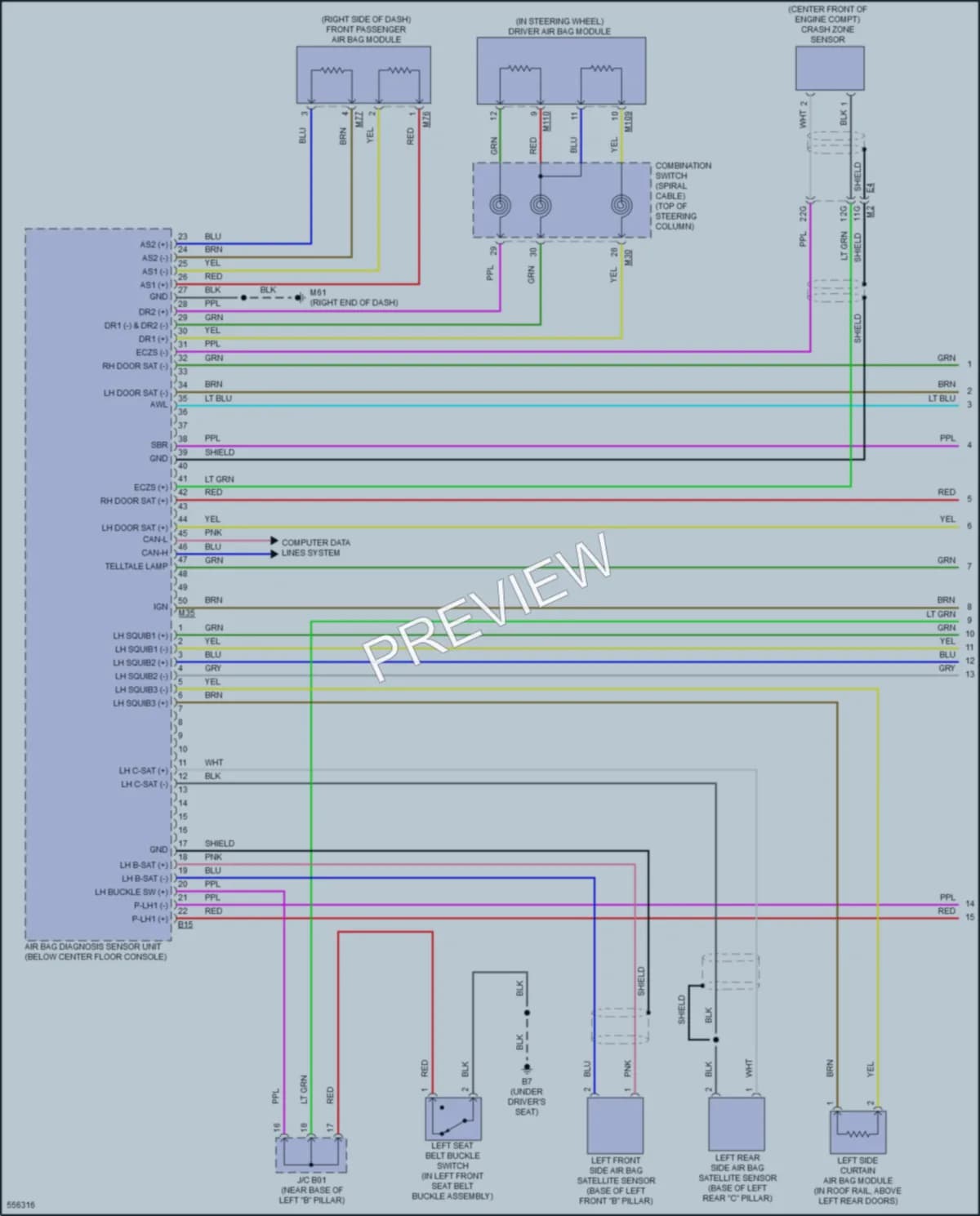 2018 Nissan Sentra Supplemental Restraints wiring diagram preview