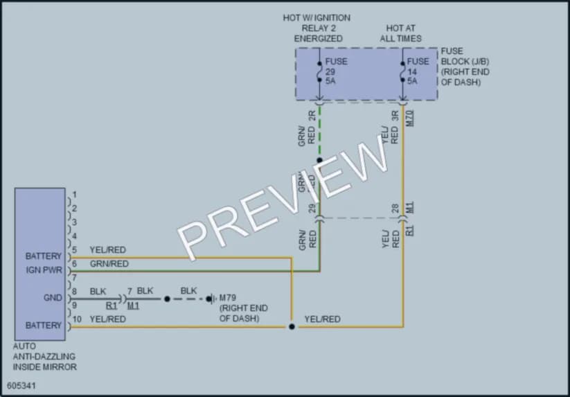 2018 Nissan Titan Power Mirrors wiring diagram preview