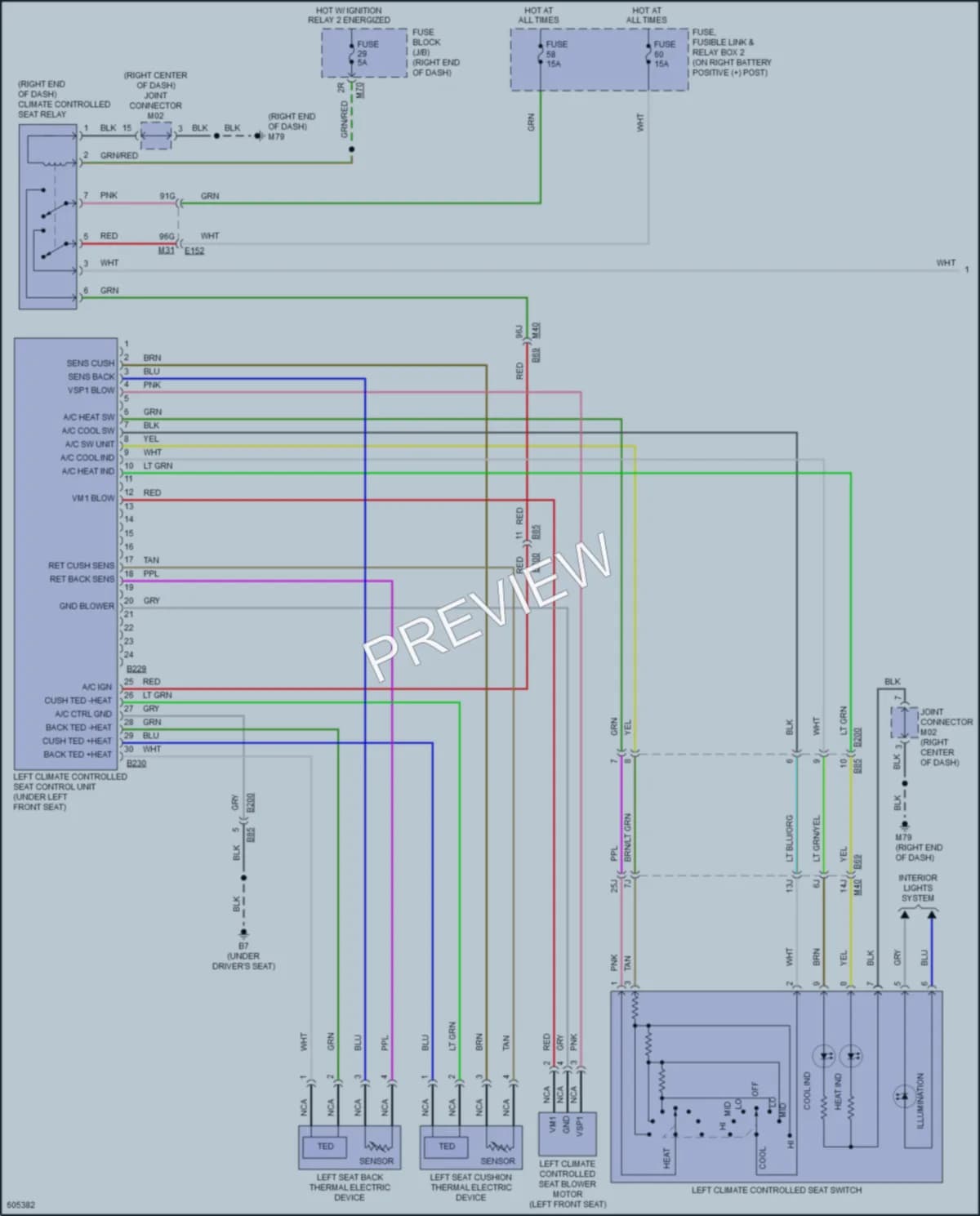 2018 Nissan Titan Power Seats wiring diagram preview
