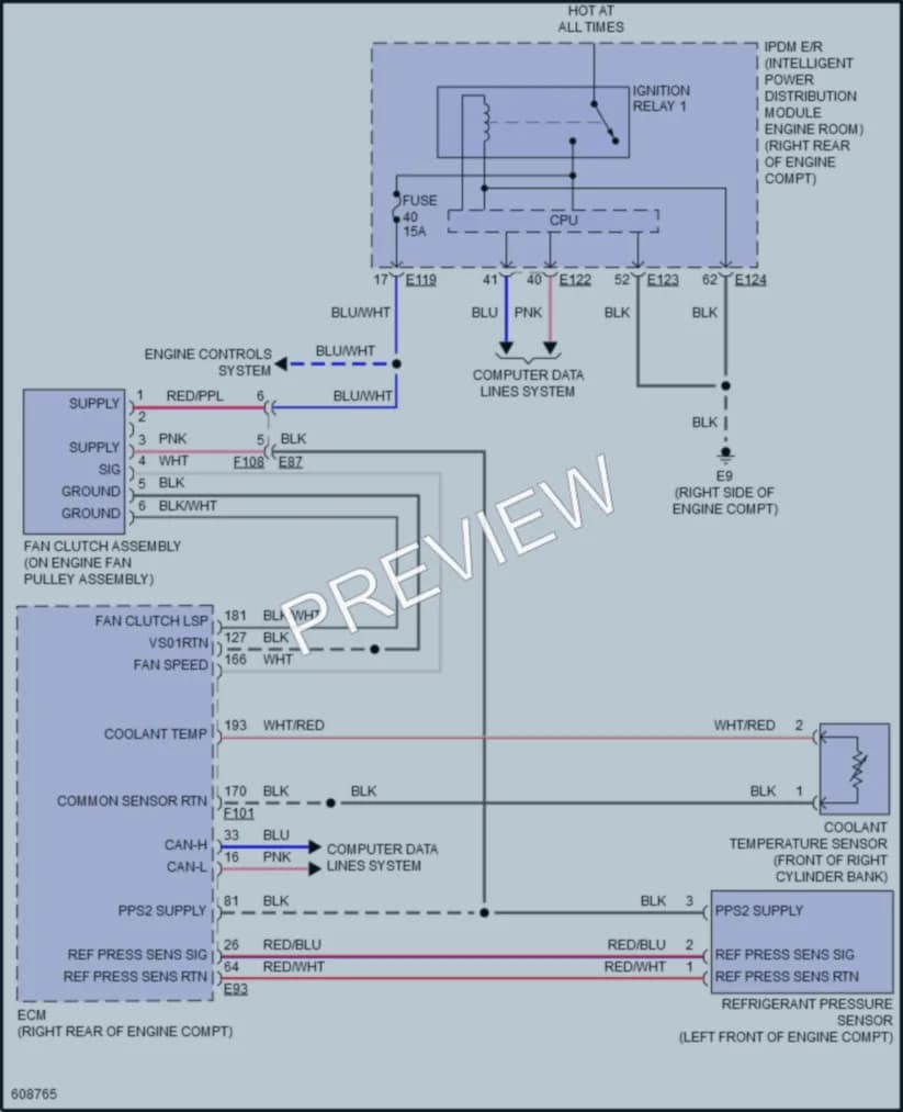 2018 Nissan TitanXD Cooling Fan wiring diagram preview