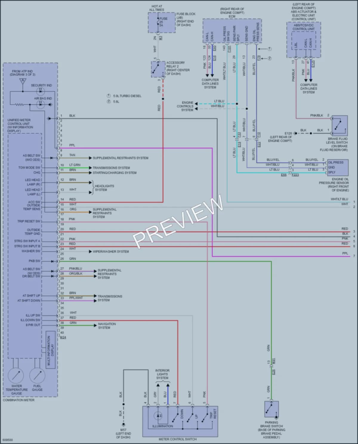 2018 Nissan TitanXD Instrument Cluster wiring diagram preview