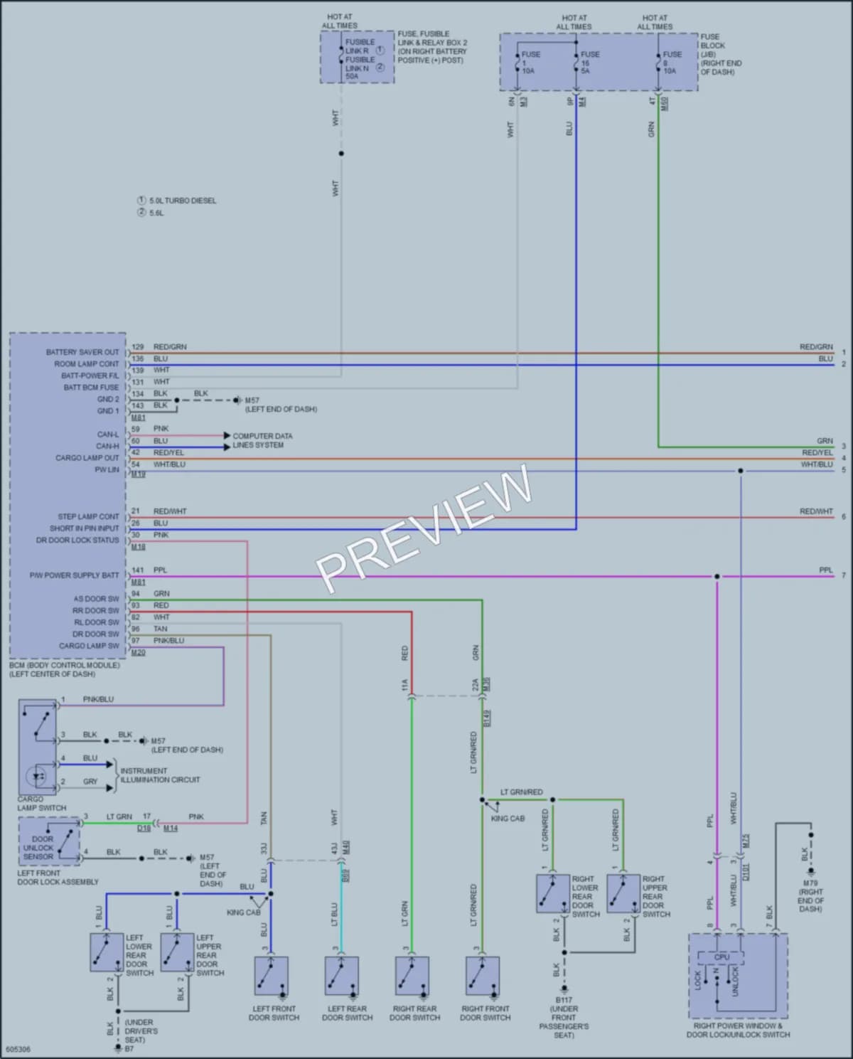2018 Nissan TitanXD Interior Lights wiring diagram preview