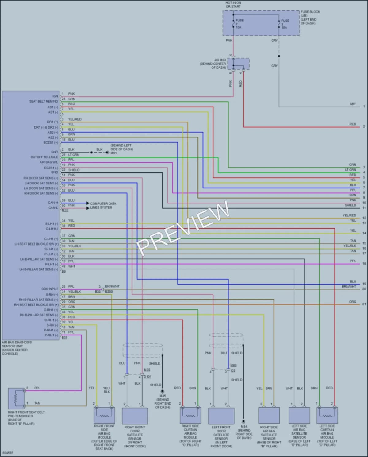 2018 Nissan Versa Supplemental Restraints wiring diagram preview