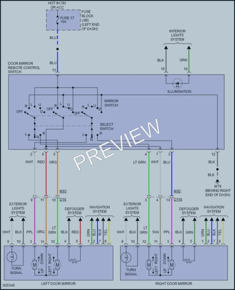 2018 Nissan VersaNote Power Mirrors wiring diagram preview