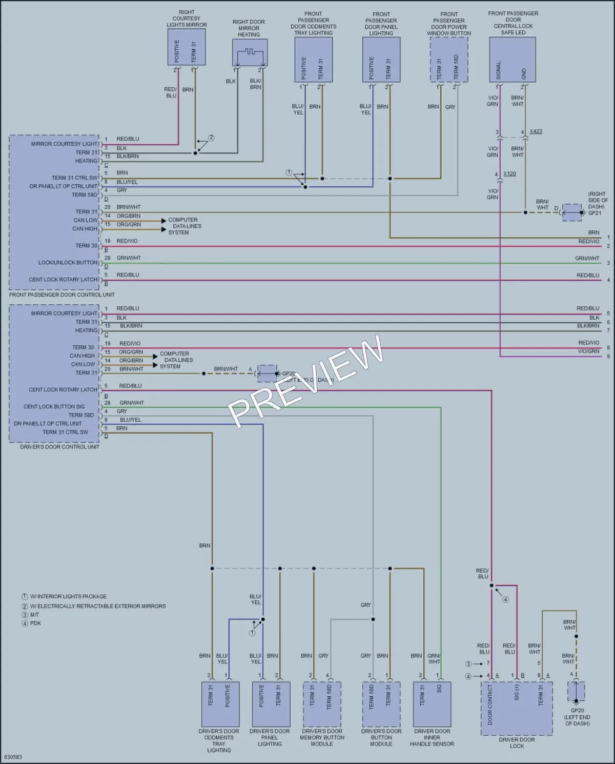 2018 Porsche 718Boxster Interior Lights wiring diagram preview
