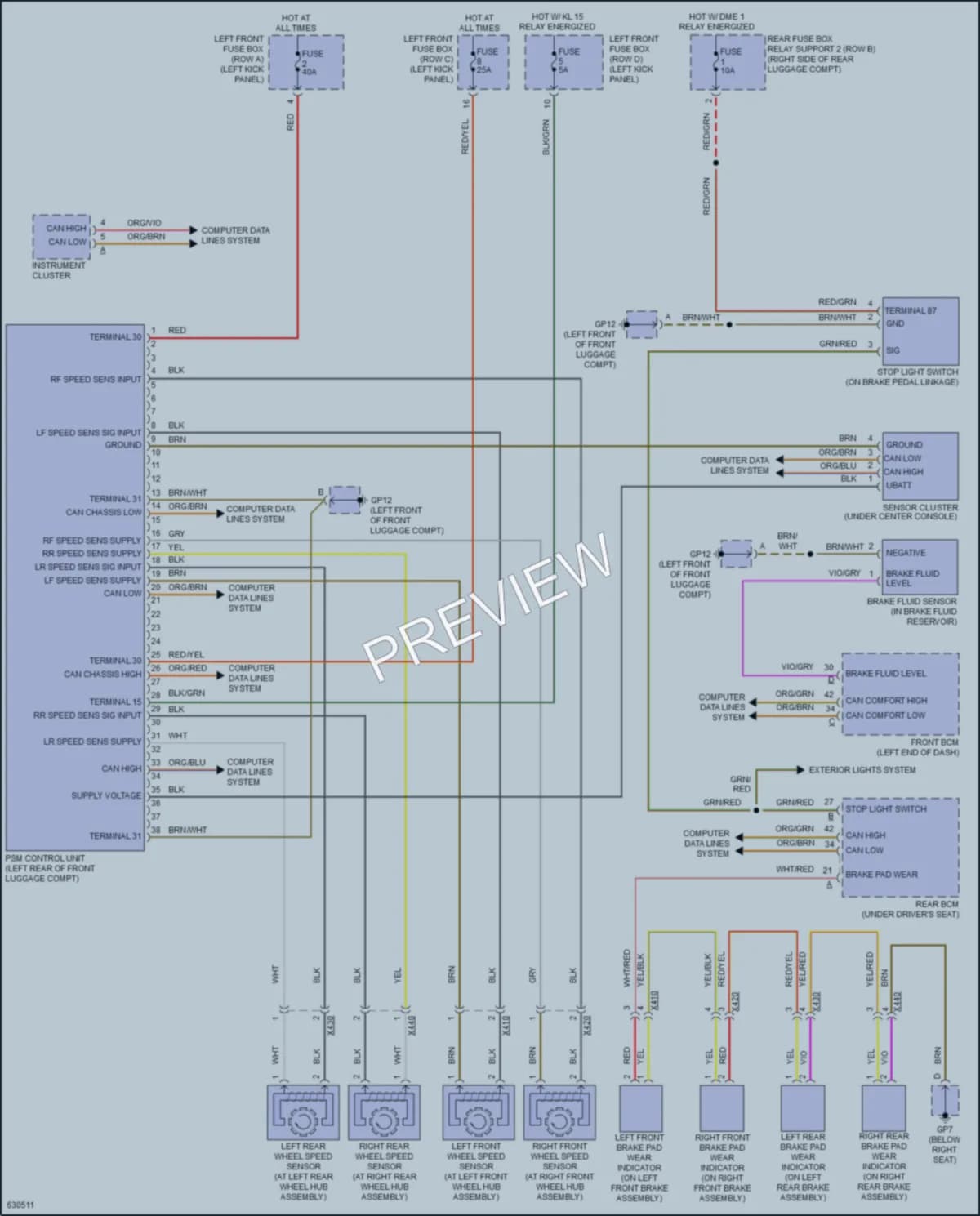 2018 Porsche 718Cayman Anti Lock Brakes wiring diagram preview