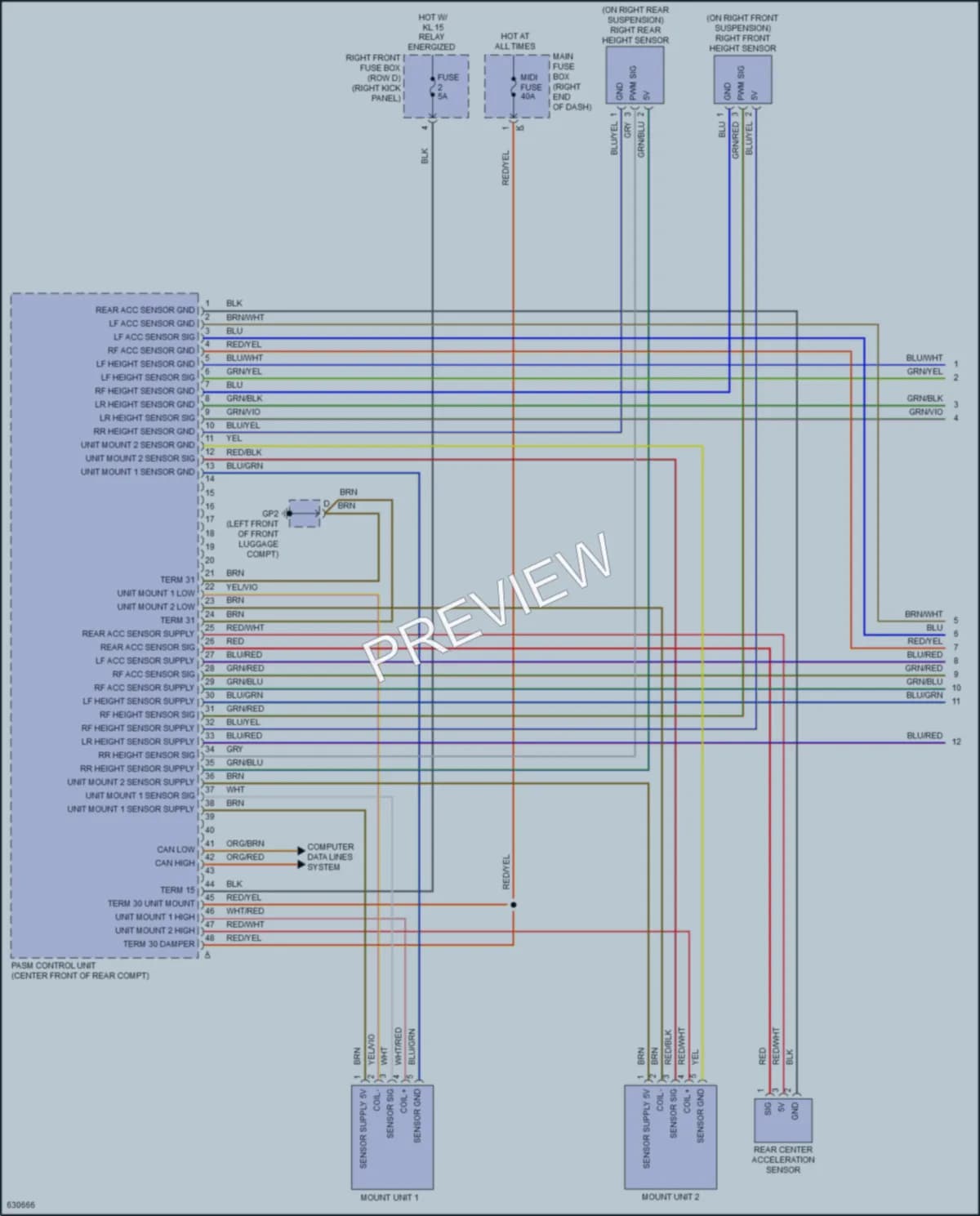 2018 Porsche 718Cayman Electronic Suspension wiring diagram preview